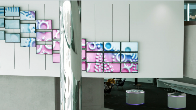 Merck Innovation Center lobby kinetic installation | STASH MAGAZINE