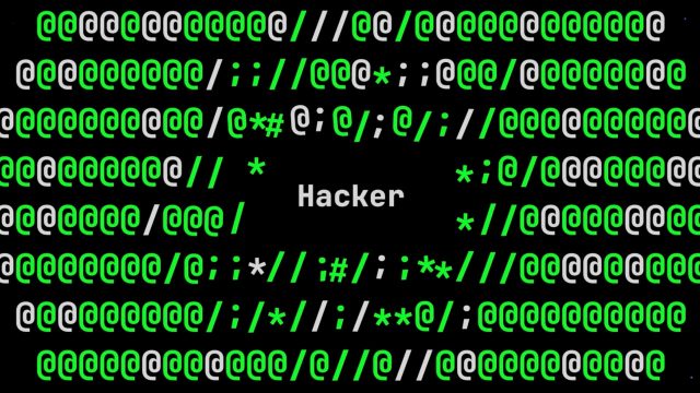 The word Hacker is in the center on a black background, surrounded by rows of green and white symbols (@, /, ;, :, *, #, and !), evoking digital code or hacking graphics—perfect for a RED Hackathon Summit or Flatwhite Motion event. Frame from Stash Magazine article.