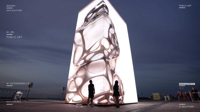 Ouchhh Erects AI DATAMONOLITH Installation for Future and the Arts Exhibition