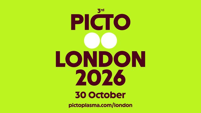 Text graphic for the 3rd Pictoplasma London 2026 event, taking place on 30 October. Visit pictoplasma.com/london for more information. Frame from Stash Magazine article.