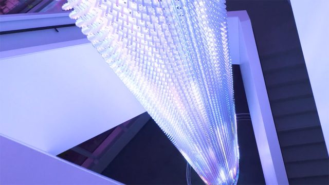 Rare Volume's Interactive Light Sculpture Rises 11-Stories at WarnerMedia HQ