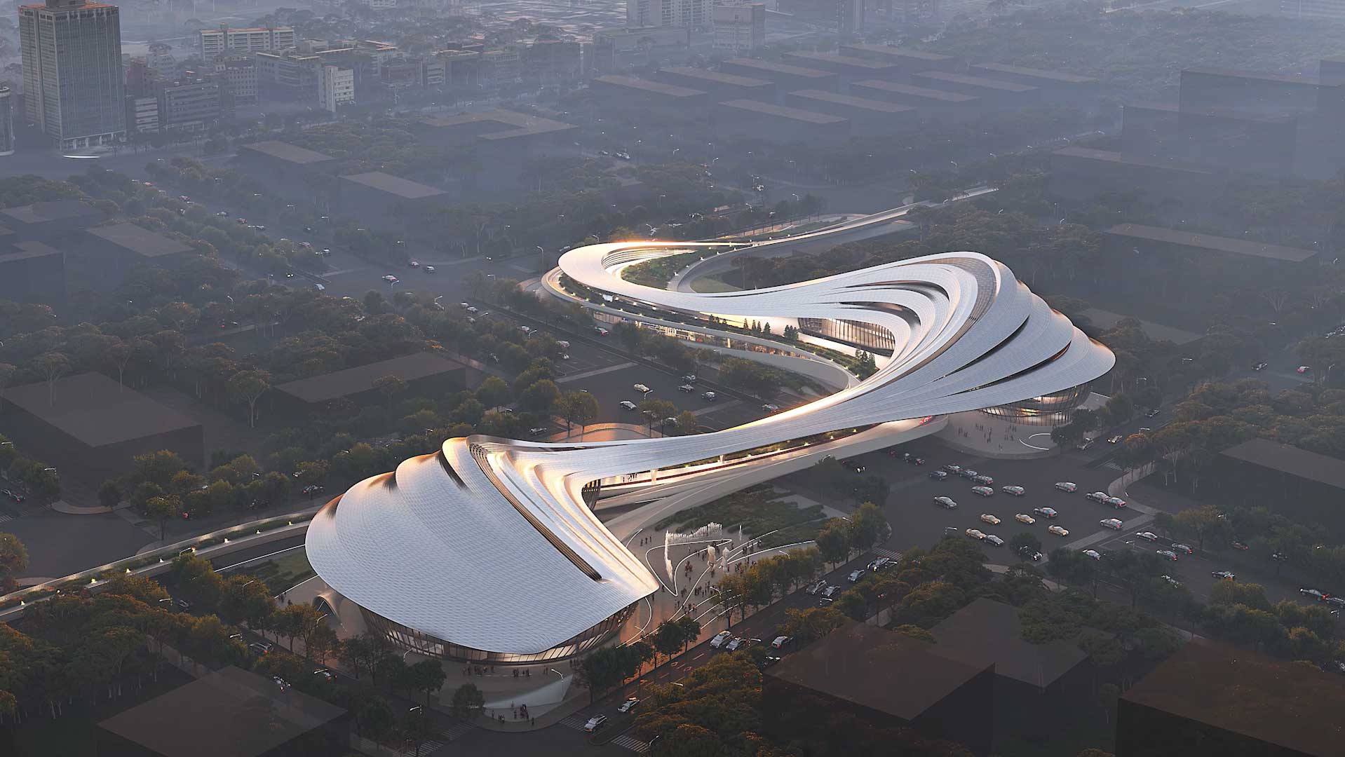 Zaha Hadid Architects Jinghe New City Culture Art Centre Animation | STASH MAGAZINE